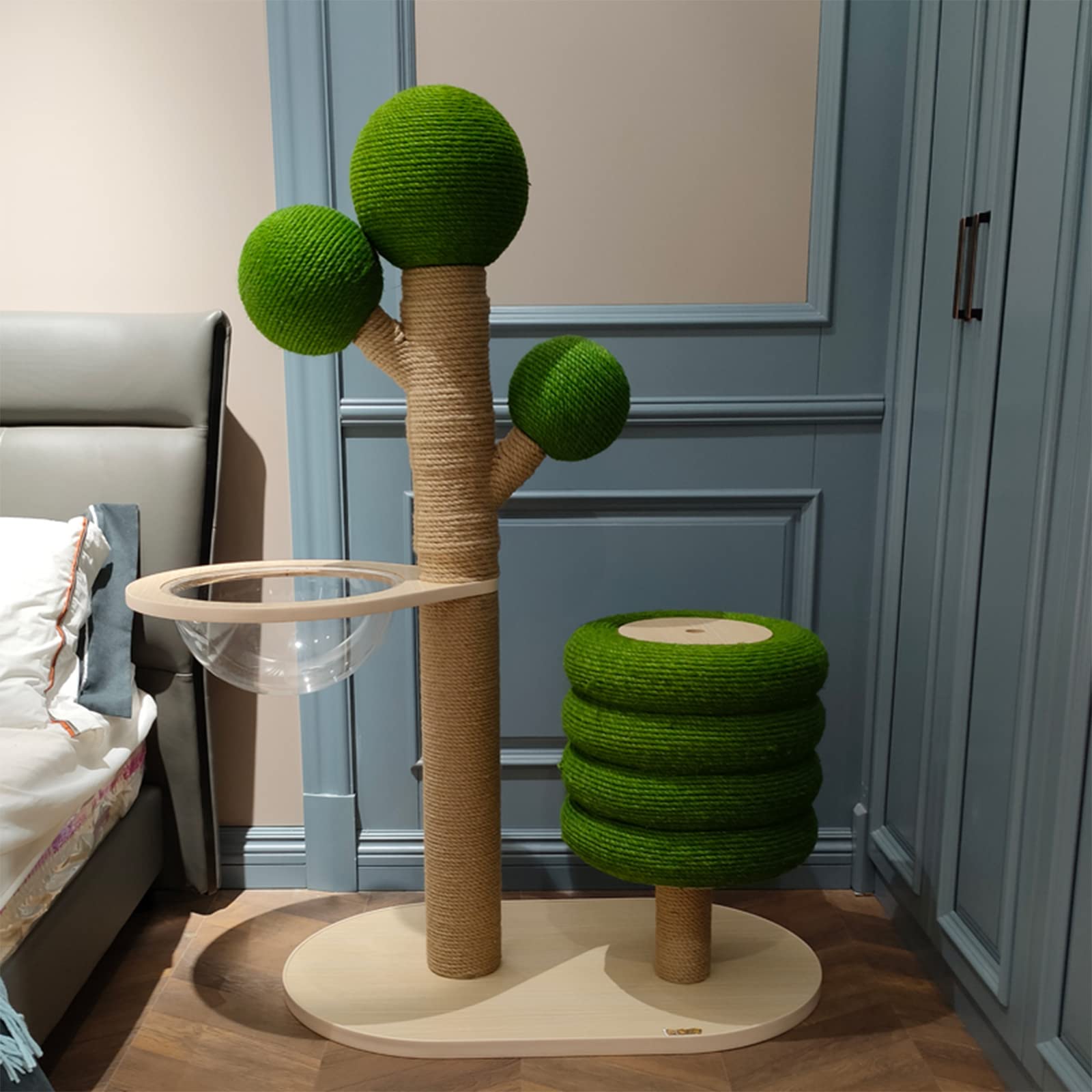 Cuerda de sisal para cacto Gato rascador 6 mm * 30 m, Cuerda de Gato para árbol de Gato de Cactus de Bricolaje y reparación de rascadores para Gatos, Verde