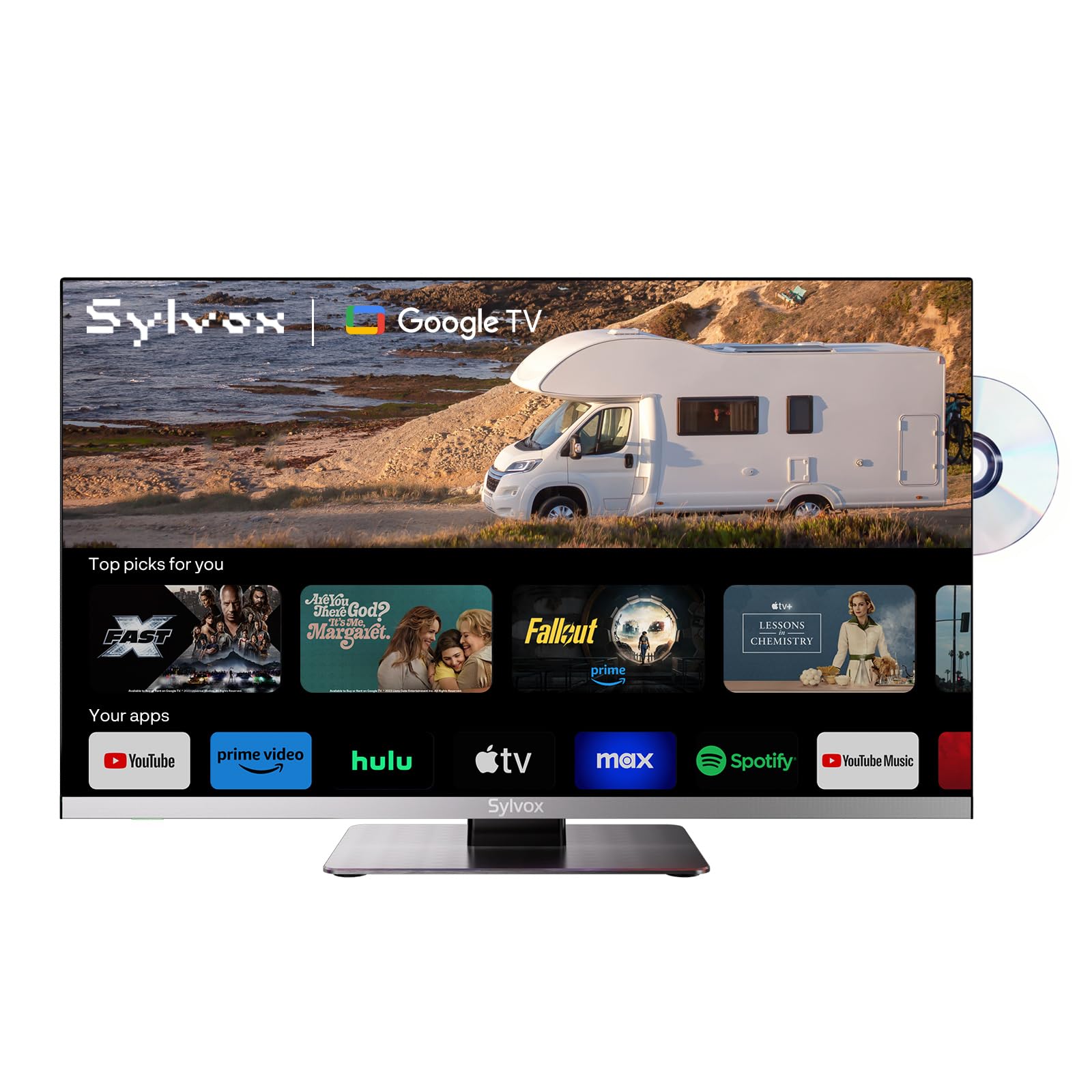scaffale tv per camper con connessioni hdmi usb triple tuner