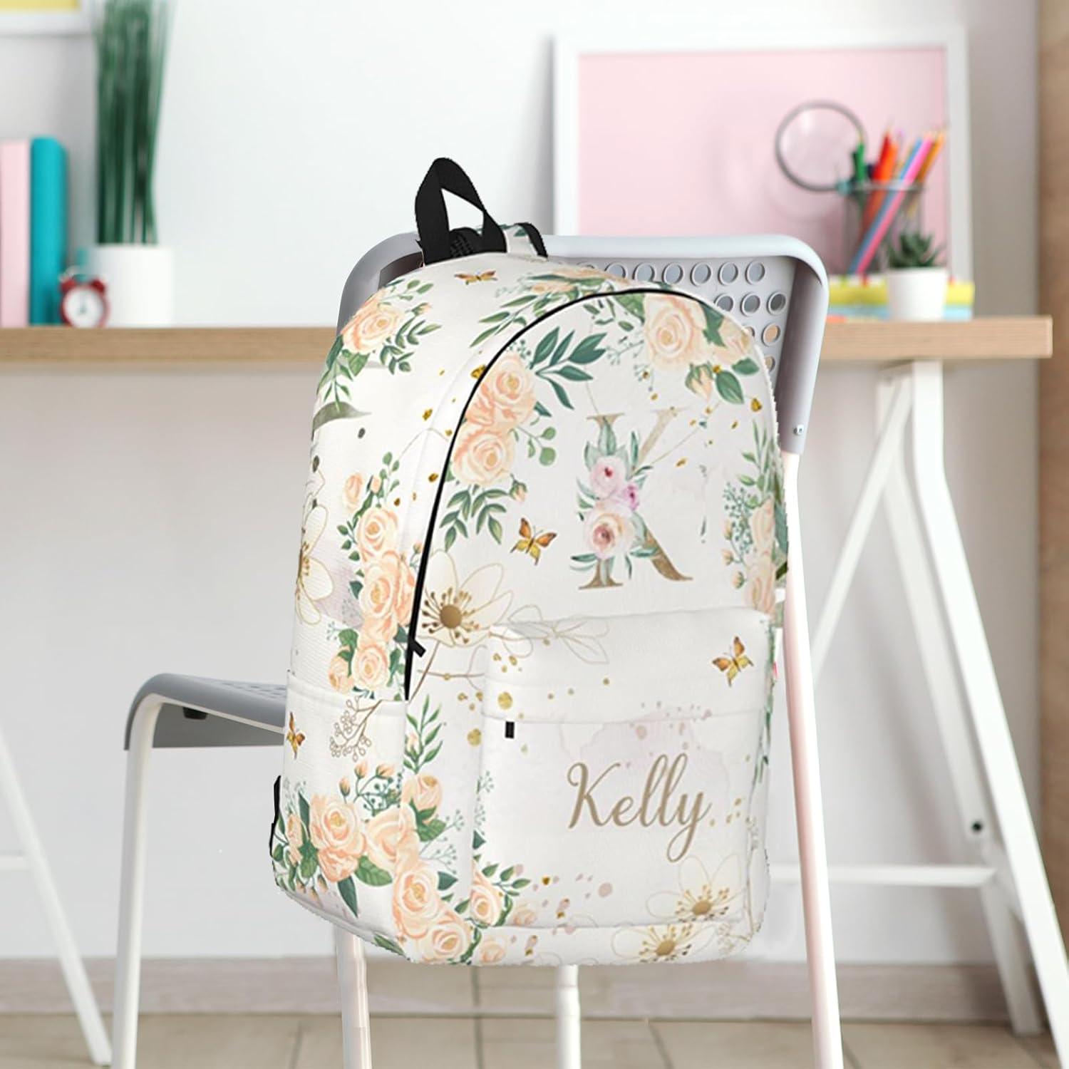 Custom Backpacks with Name for Boys Girls, Personalized Name School Backpack for Kids Teens Adults, Customized Bookbag with Shoulder Strap for School Picnic Travel