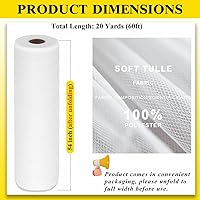 Vista 3 de Rollos de tela de tul blanco de 54 pulgadas por 20 yardas, perno de carrete de tutú para decoración de bodas, falda tutú de baby shower, envoltura