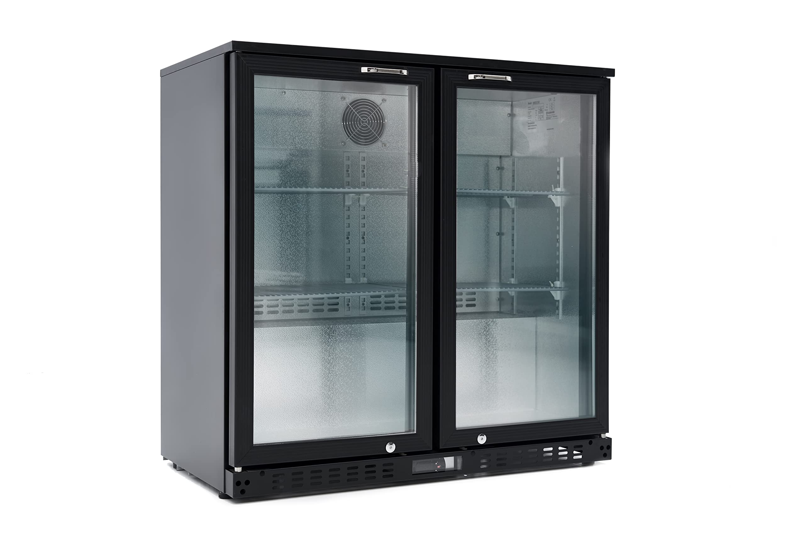 GastroHero Barkühlschrank ECO 208 mit Klapptüren schwarz | Gastronomiebedarf