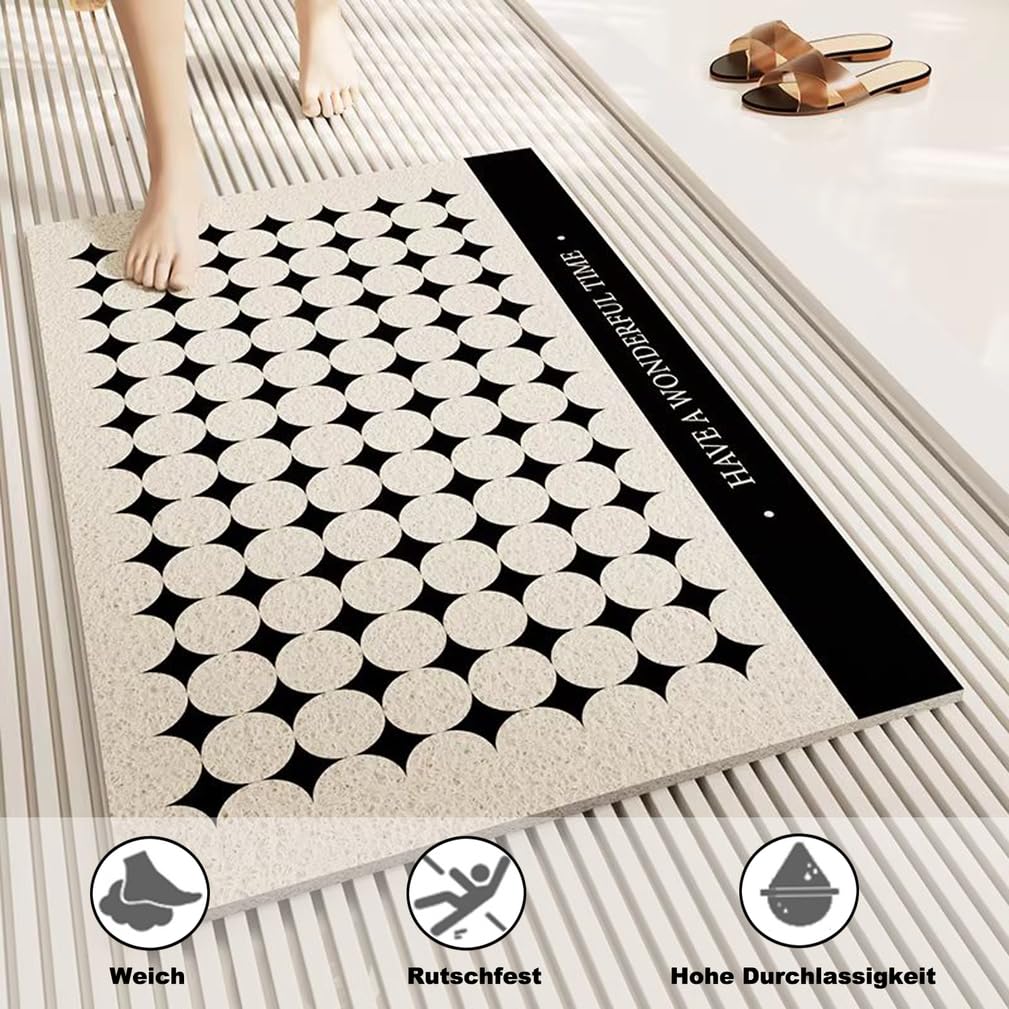 Alfombrilla Ducha Antideslizante 60X90 cm Alfombras Baño Antideslizante PVC Loofah Suave y cómodo Alfombra Antideslizante Ducha con Agujeros de Drenaje Secado rápido
