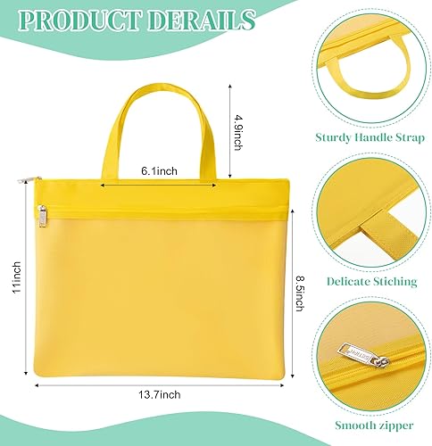 Miniatura 2 de Engrowtic 6 bolsas grandes de malla con cremallera de 11 x 13.7 pulgadas, bolsa impermeable con asa, bolsa de documentos de doble bolsillo,