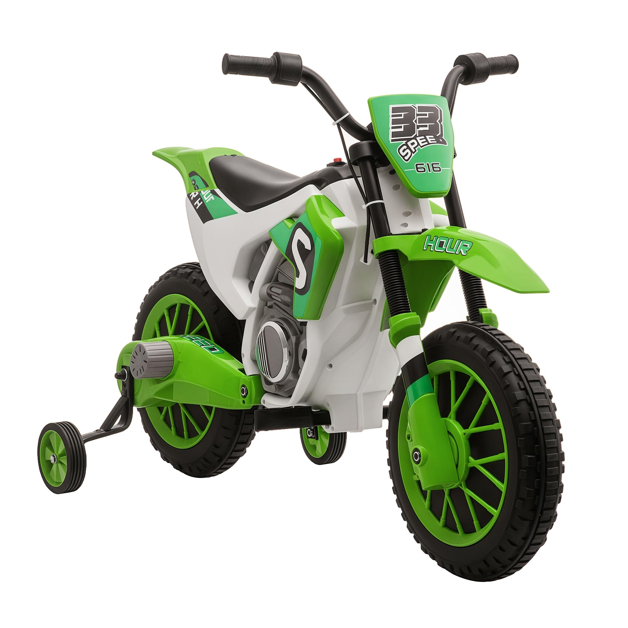 HOMCOM 12V Kids Electric Motorbike Ride On Motorcycle Vehicle in Green