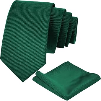 AOMIG Men Ties Set, Classic Men's Solid Color Necktie Set with Pocket Square and Tie Clip Skinny Formal Necktie
