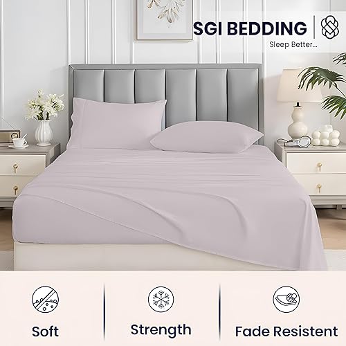 Miniatura 4 de SGI Bedding - Juego de sábanas para cama Twin, algodón egipcio 100% suave de lujo, color azul claro, 1000 hilos