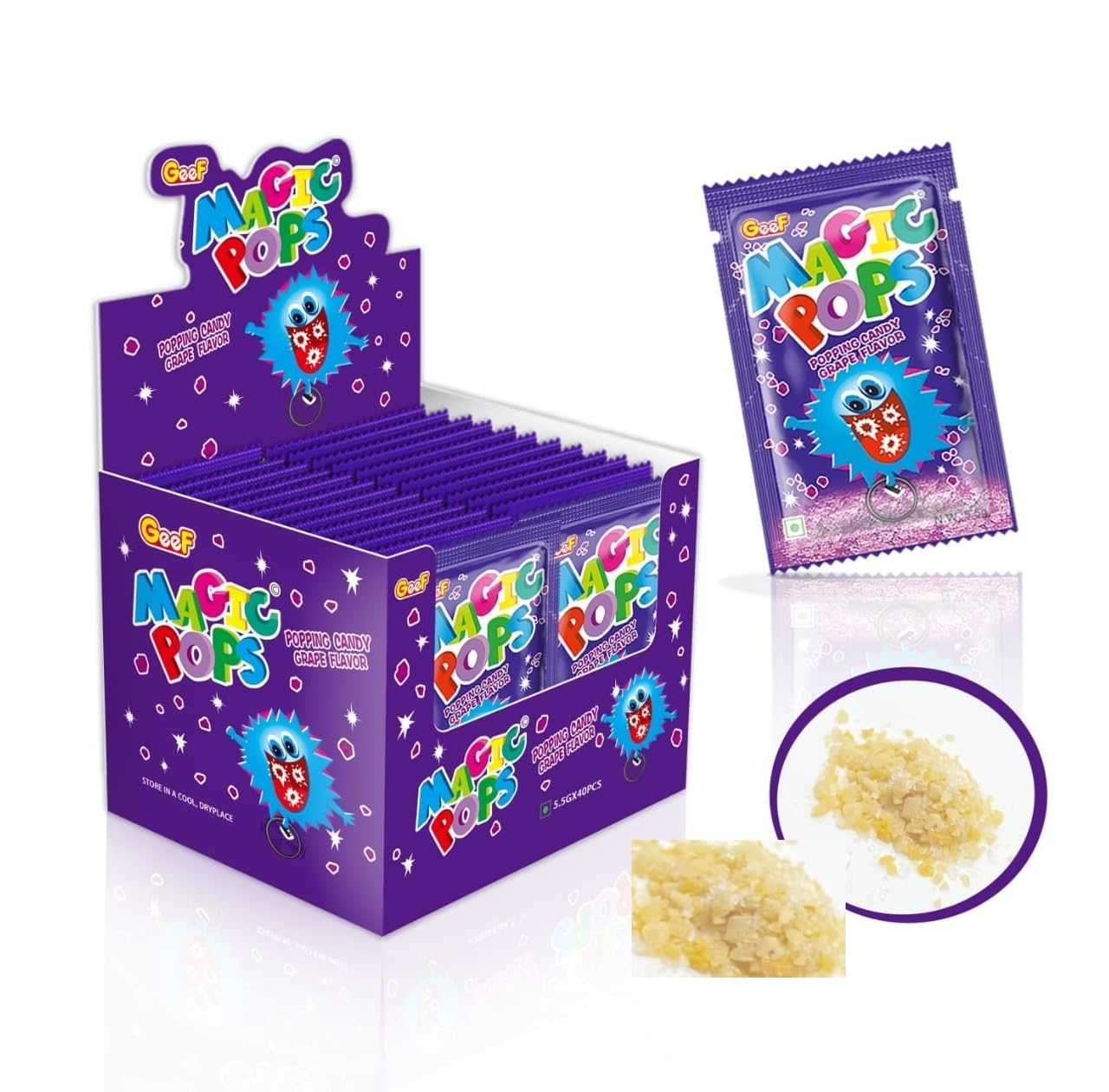 Magic Pops Popping Unique Candy Box 200gm (Grape Flavor) : Amazon