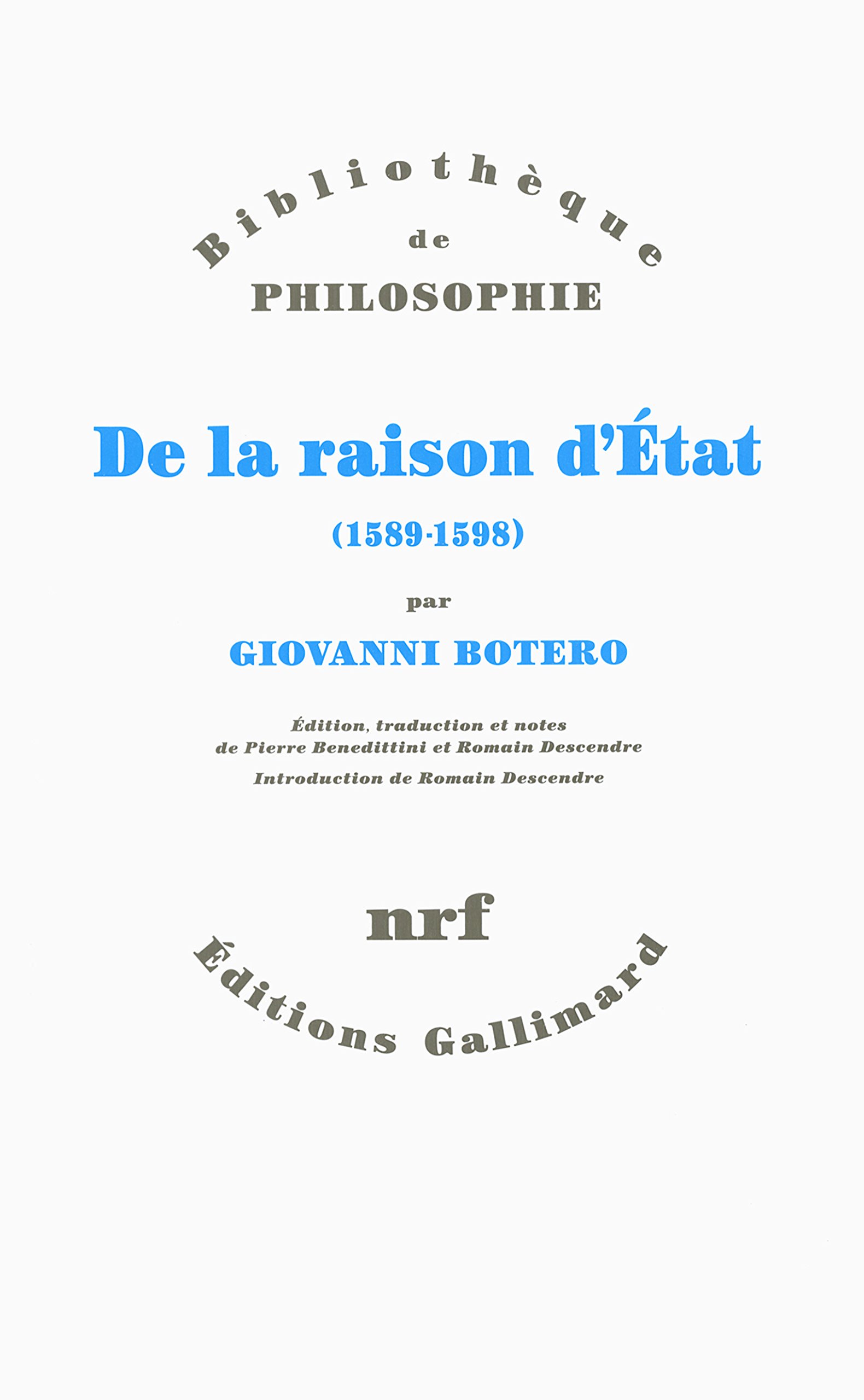 De la raison d'État: (1589-1598)