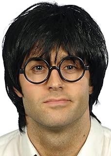 Set da secchione, nero con parrucca e occhiali