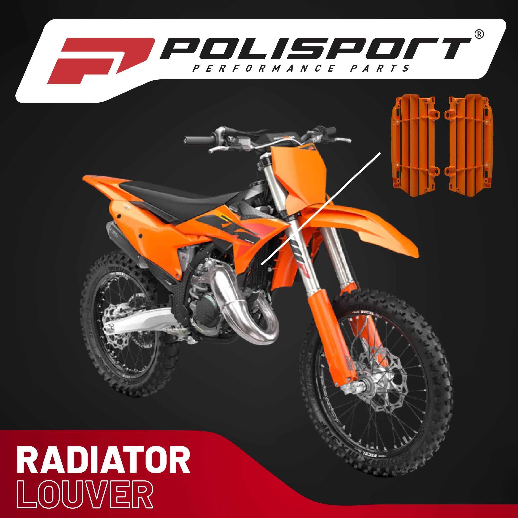 POLISPORT 8500300002 Protezione radiatore moto arancione
