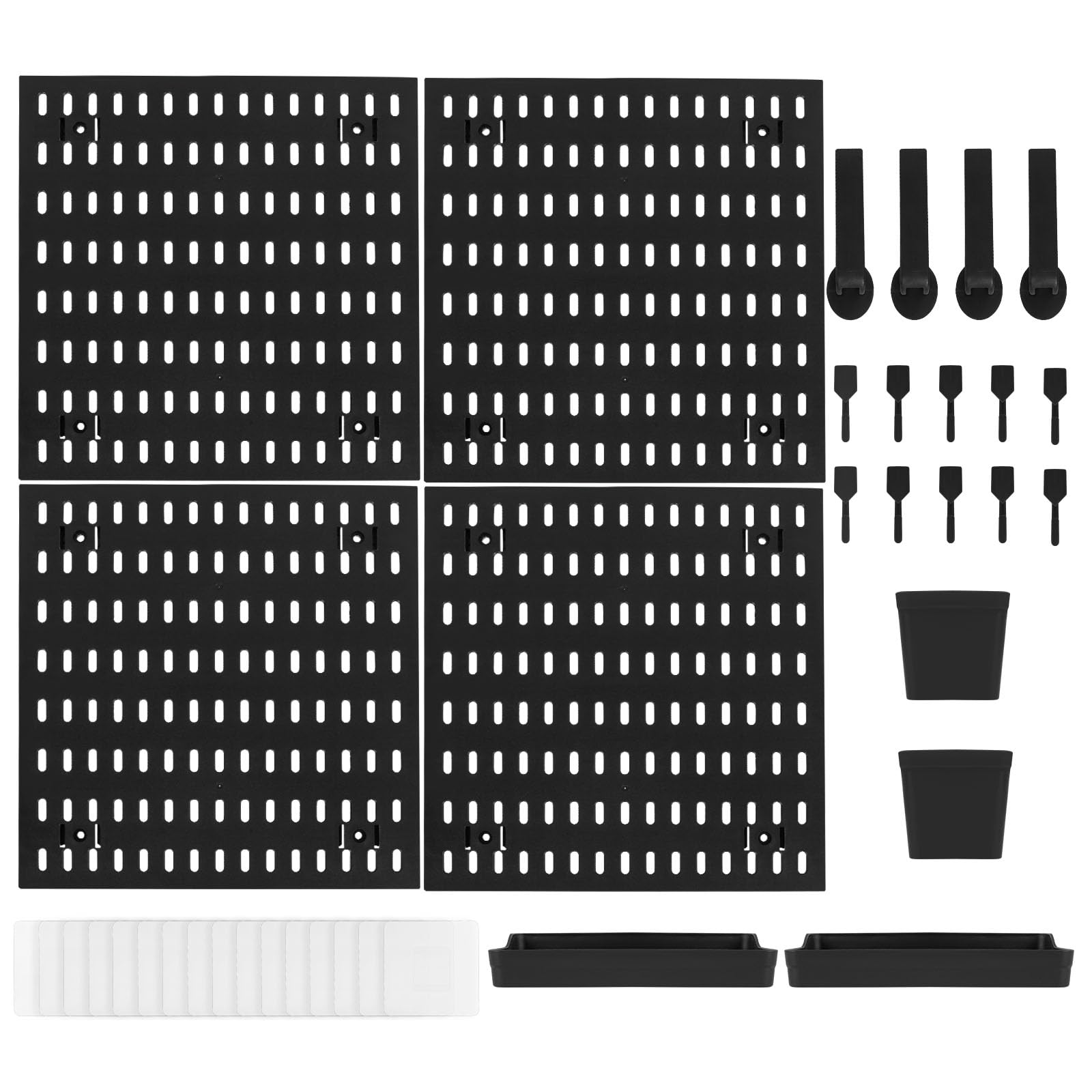 ZJRDYYK Pegboard Combination Kit, Peg Board Organizer, Pegboards and Accessories Modular Hanging for Wall Organizer, Crafts Organization, Ornaments Display, Nursery Storage (Black)