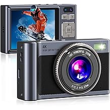 Forc Digital Camera, 4K Camara de Fotos with 64GB Card, 18x Zoom Anti-shake Video, Camping, Travel, Vlogging, Teen Party, Vintage Camera for Kids, Girls, Boys, Gift