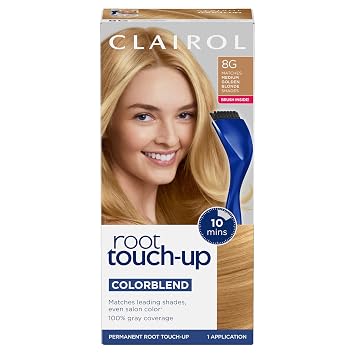 Clairol Root Touch-Up by Nicen Easy Permanent Hair Dye, 8G Medium Golden Blonde Hair Color, Pack of 1