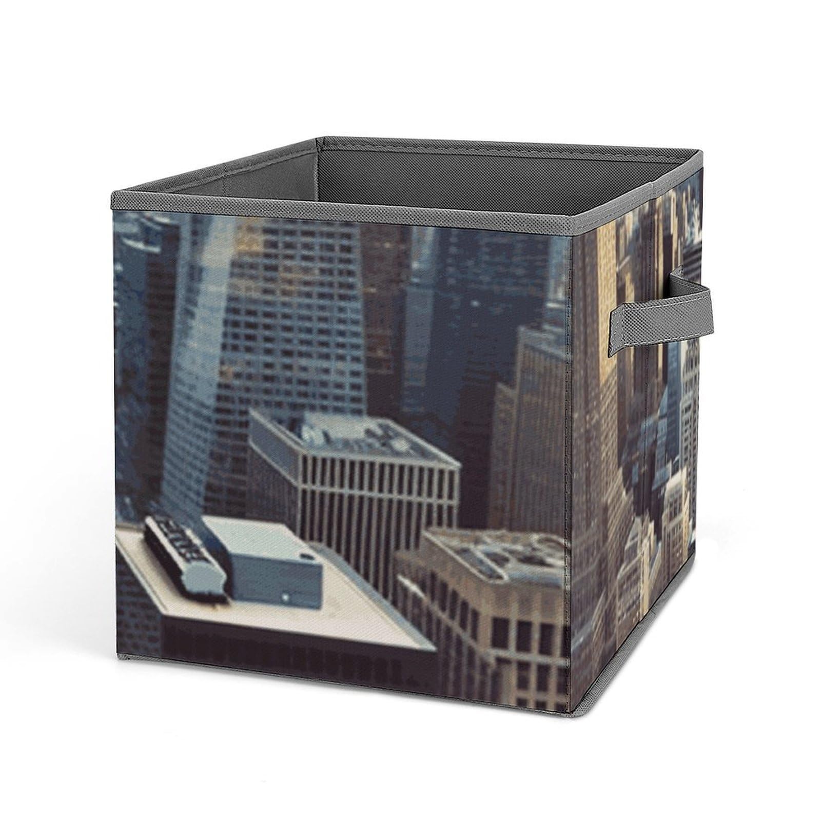 Bacs de rangement pliables pour jouets et placards de chambre style New York en tissu