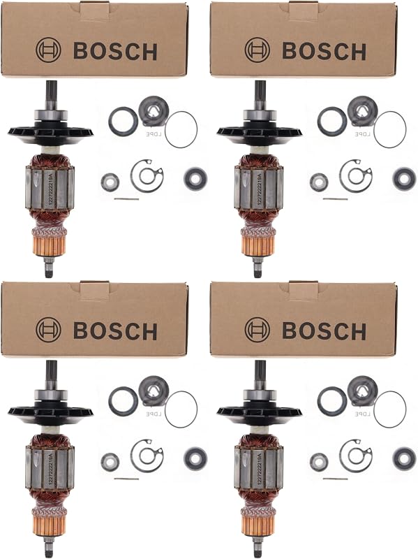 Bosch 1619P10864 Armature for Rotary Hammers RH540S, RH540M (4-Pack) | Replacement Part | Motor Rotor Component | Rotating Drive Assembly | Commutator Interface | Shaft Drive Component