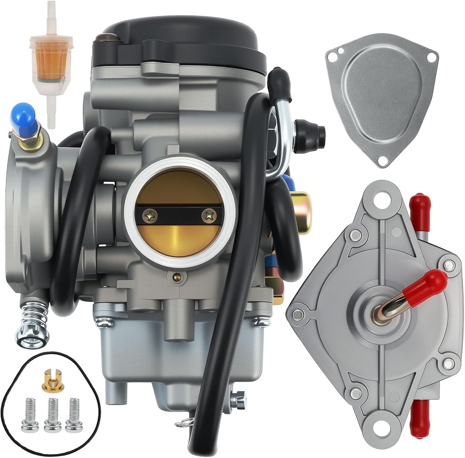LTF250 Carburetor Fit for Suzuki LT-F250 for Quadrunner 250 2X4 4X4 2000 2001 2002 with Fuel Pump