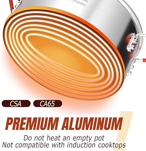 Miniatura 2 de Freidora de pescado de aluminio de 10 cuartos con cesta, freidora con tapa, termómetro, pinzas para freidora y mango de fácil agarre para cocinar