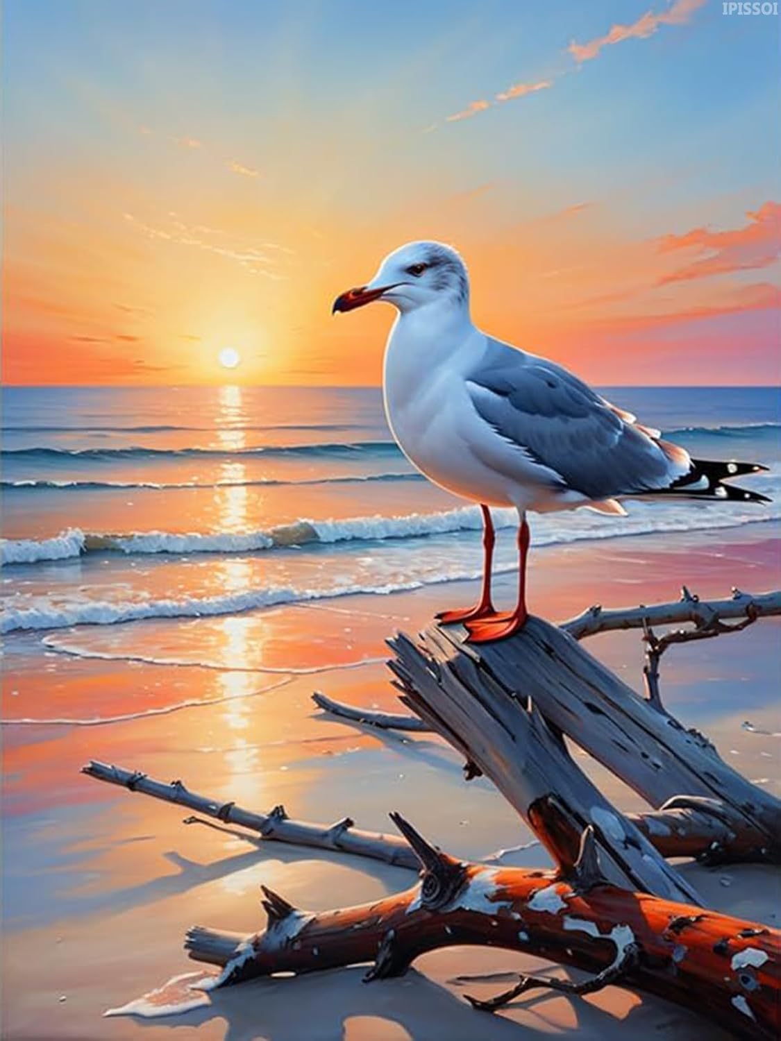 Seagull Art Painting Kits for Adults, Animals Birds 5D DIY Diamond Painting Art Kits Beginners Full Drill Diamond Dots for Gift Crafts Wall Decor 12x16in/30x40cm