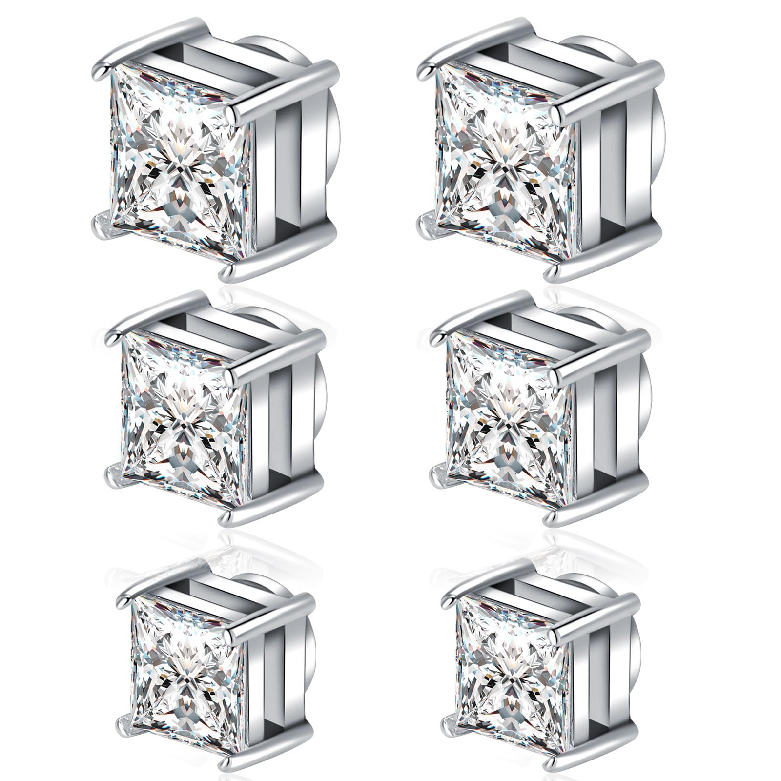 Magnetic Earring Studs Stainless Steel Fake Earring Non Piercing for Women Men Clips On Earrings Silver Black — view 13