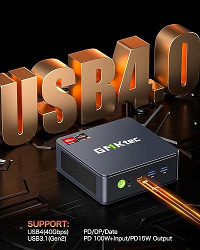 Miniatura 13 de GMKtec Mini PC Gaming, M7 AMD Ryzen 7 PRO 6850H (8C/16T 4.70Ghz) Dual NIC LAN 2.5G Computadora de escritorio, 16 DDR5 RAM + 512 GB Disco Duro PCle