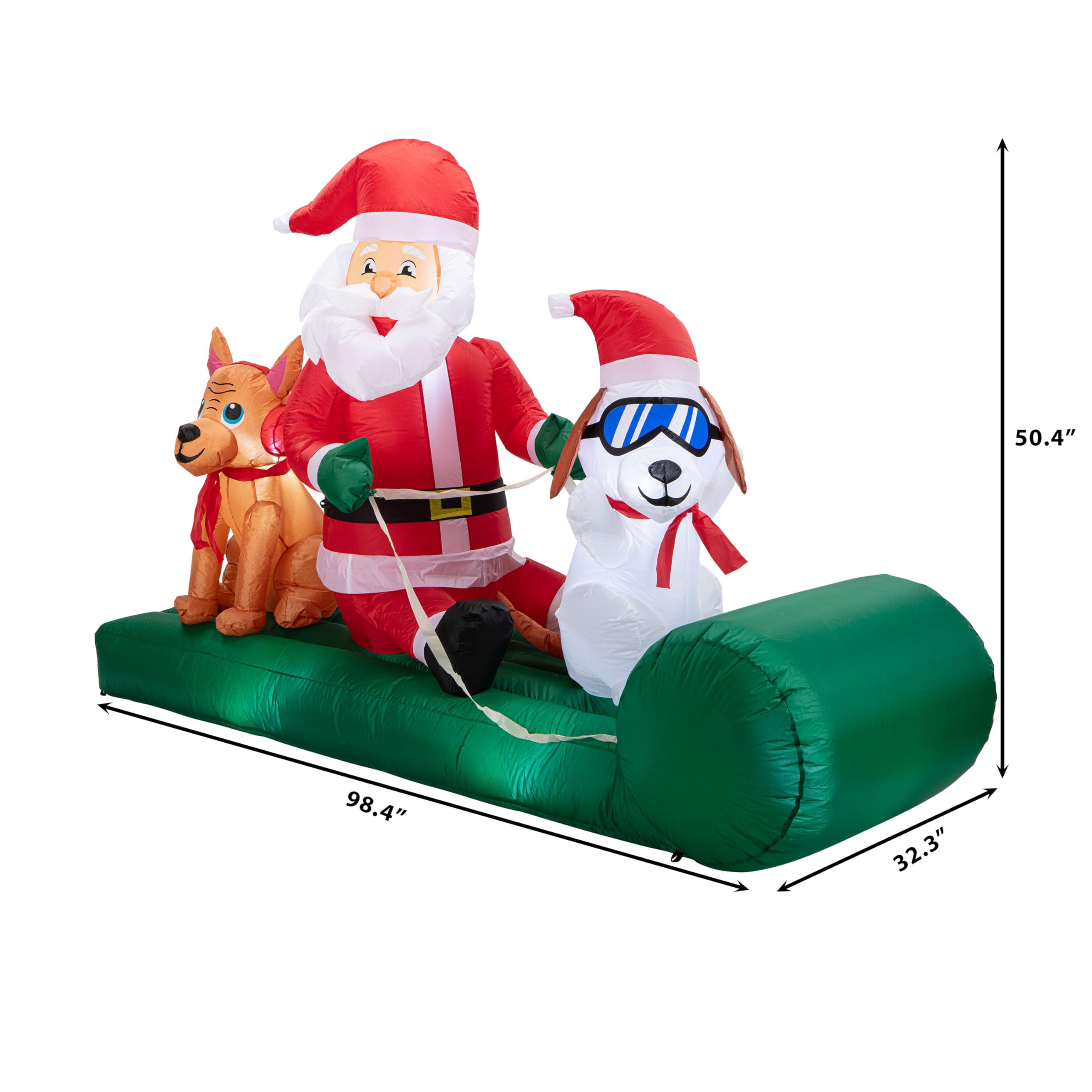 Mr. Christmas Traîneau gonflable d'extérieur 2,4 m - Père Noël