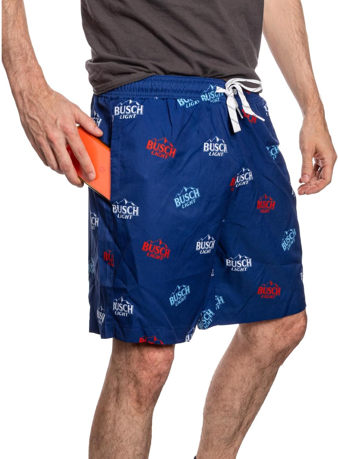 Calhoun Mens Busch Light Swim Trunks – Quick-Dry Mountain Print Board Shorts – Lightweight Beachwear for Swimming, Surfing