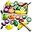 Fajiabao Wooden Play Food Set for Kids Kitchen Montessori Toddlers Toys 1-3 Pretend Cutting Fruit Educational Stocking Stuffers for Girls Boys 2 3 4 Year Old