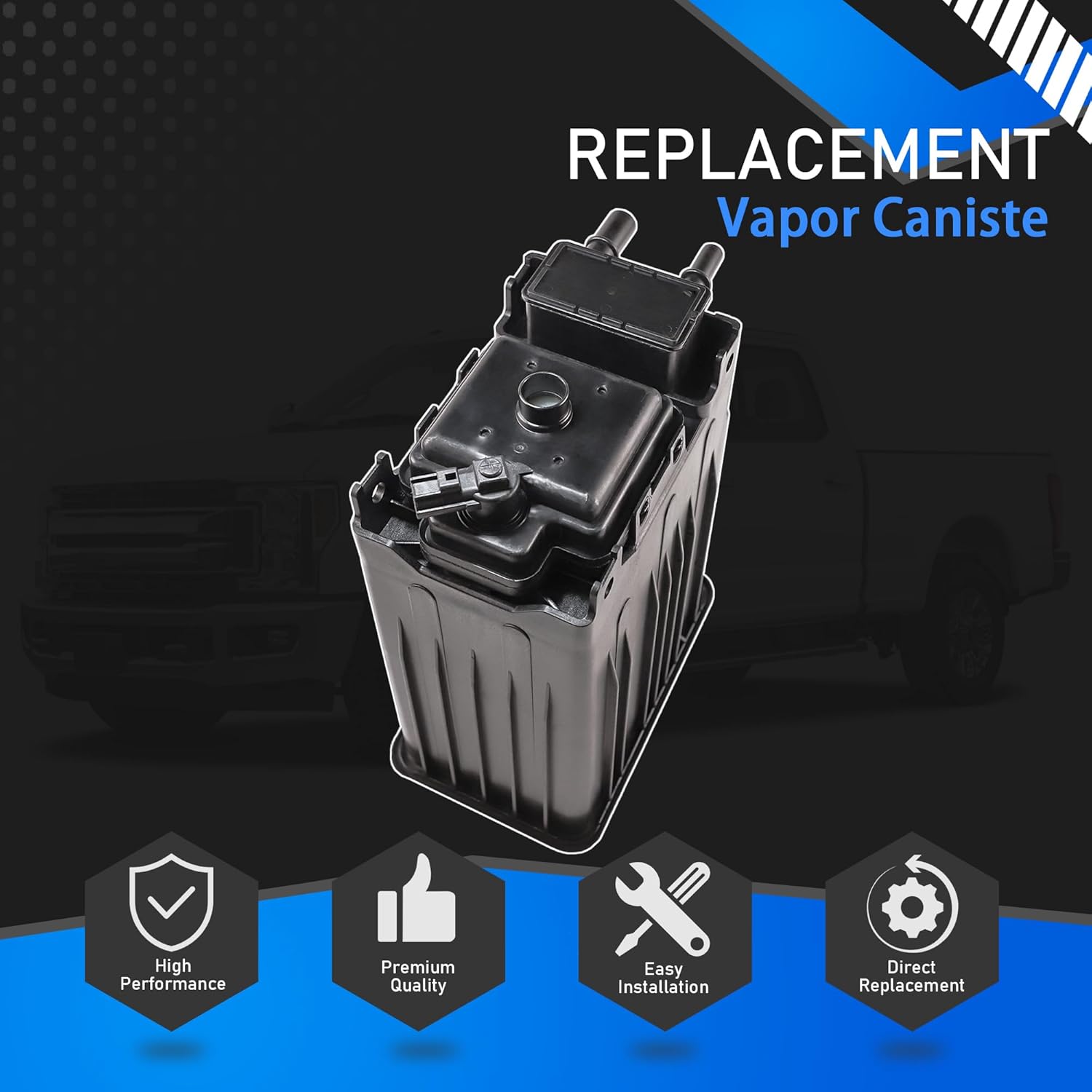 Vapor Canister Compatible with 2000-2019 Ford F-150 F-250 F-350 F-450 F-550 F-53 E-150 E-250 E-350 E-450 Super Duty Econoline Van/Wagon Replaces 911-380 4B1492 7C3Z9D653A