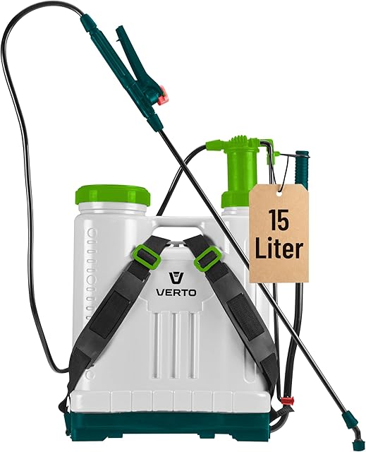 VERTO VERTO Profi Kolbenrückensprühgerät 15 Liter Rückenspritze Drucksprühgerät Drucksprüher Gartenspritze Pumpsprüher — Sprühgeräte