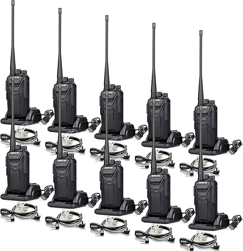 Retevis Radio RT27V MURS, walkie talkies con auricular, sin licencia, 5 canales de bajo tráfico, walkie talkies recargables, radios bidireccionales