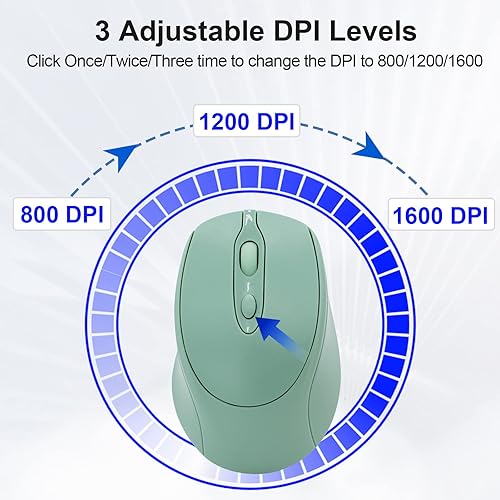 Miniatura 5 de Ratón Bluetooth inalámbrico recargable, silencioso y portátil para computadora portátil, iPad, MacBook ProAir, PC, Surface Pro, LenovoSamsung Tablet