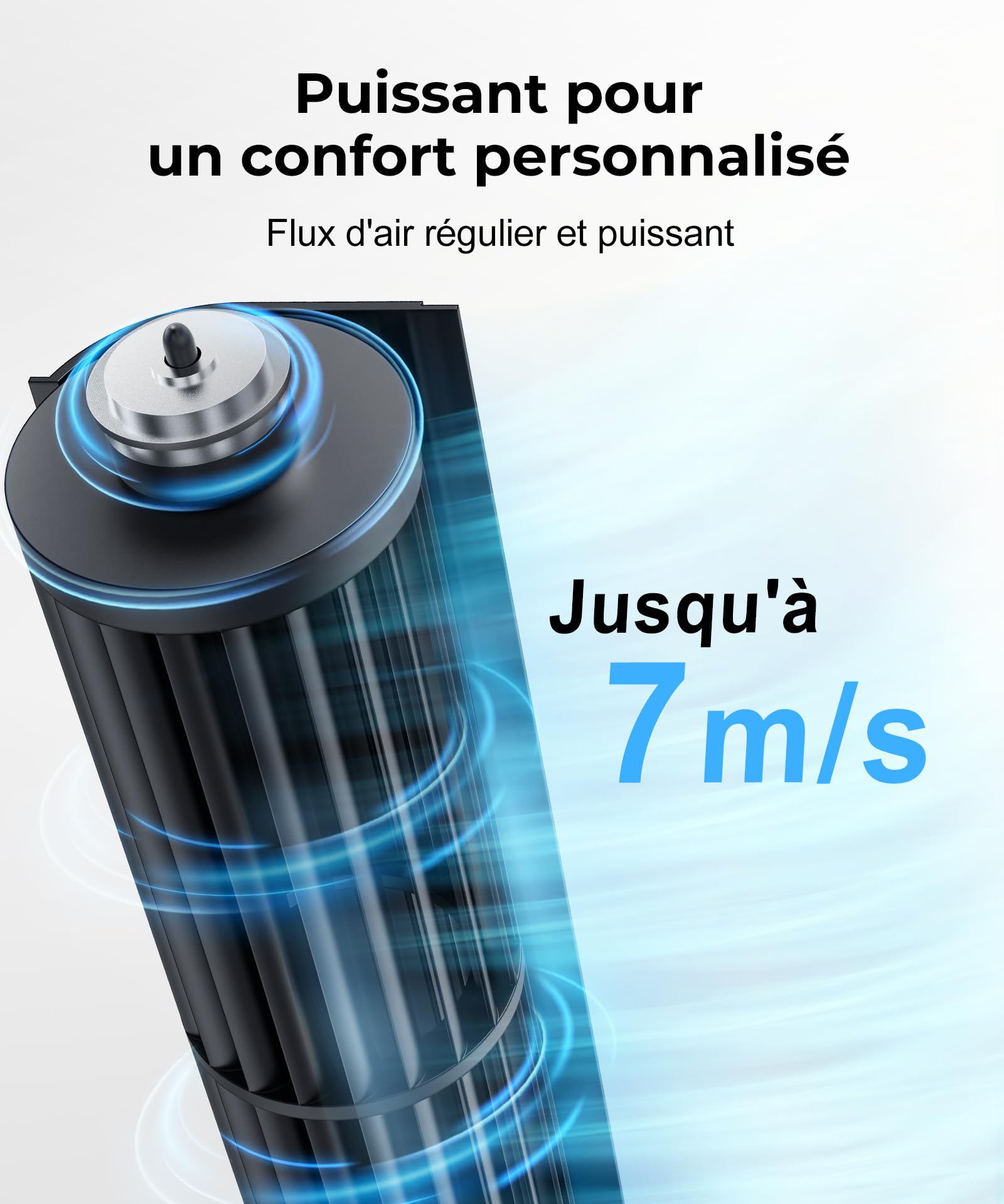 PNTCK Ventilateur colonne de Tour avec Télécommande, 33 cm Ventilateur ultra silencieux(24 dB) - 4 Modes & 4 Vitesses, Oscillation 70°, Minuterie 12H, Affichage LED, Fonction Automatique avec Capteur