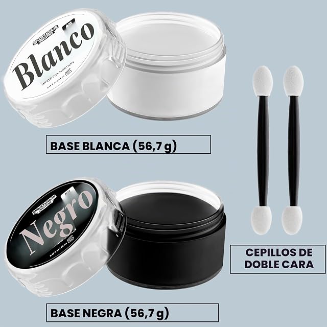 Foto 3 de 8 de Spooktacular Creations - Set de pintura facial y corporal al óleo blanco y negro de 5 oz para Halloween…