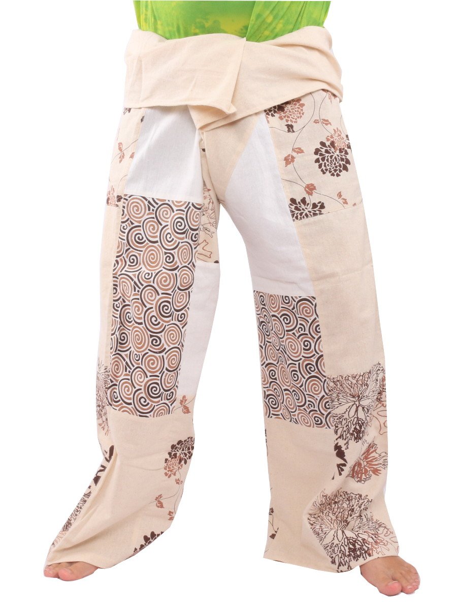 Thai Fisherman Pants Patchwork Cotton Traditional Wrap Pants