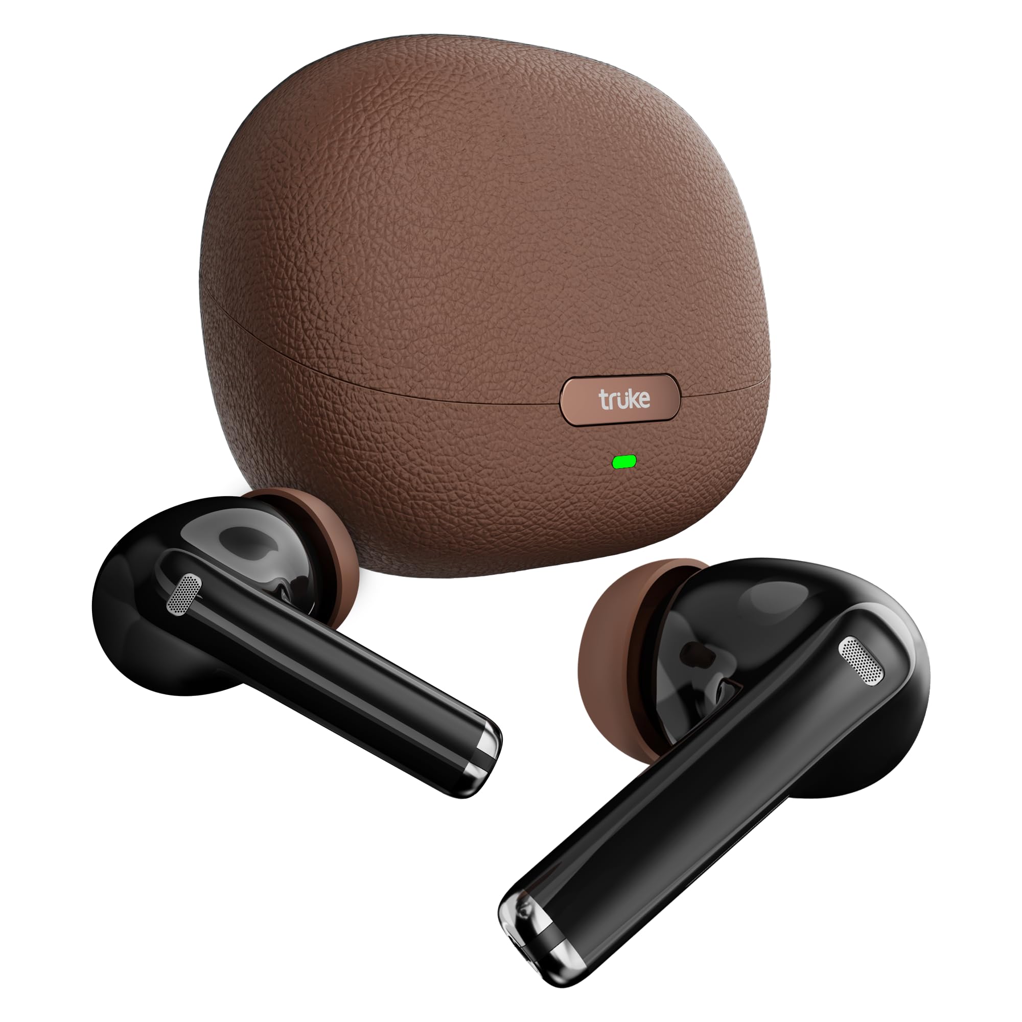 truke New Launch Aura Pro True Wireless in Ear Earbuds w/ 60H Battery & Fast Charge Ear Buds, 13mm Titanium Drivers, Dual Pairing, 4-Mic ENC TWS, 40ms Low Latency Gaming, Made in India -SiennaBrown-image-22