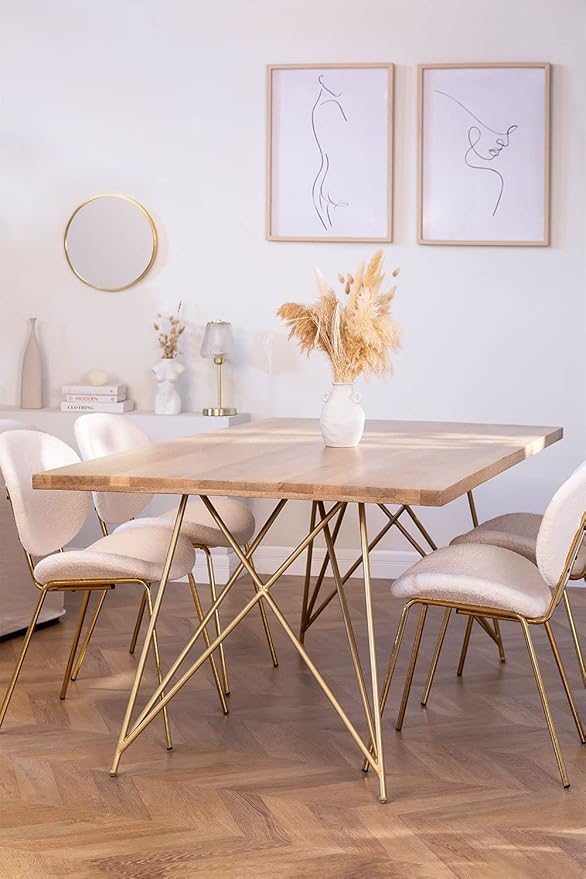 Solid Mango Wood 6 Seater Dining Table Dining Room Table Dining