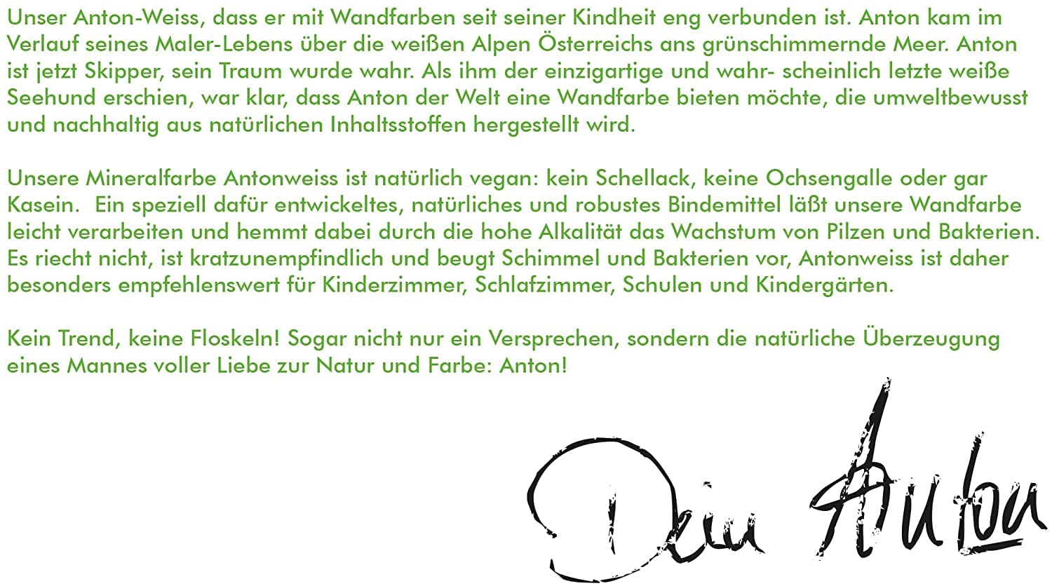 Anton Weiss® Mineral Wandfarbe der Spitzenqualität weiss (10 Liters)