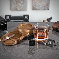Vista 5 de Juego personalizado de bandeja de vidrio de whisky y cenicero de cigarros, cenicero grabado con vidrio de rocas