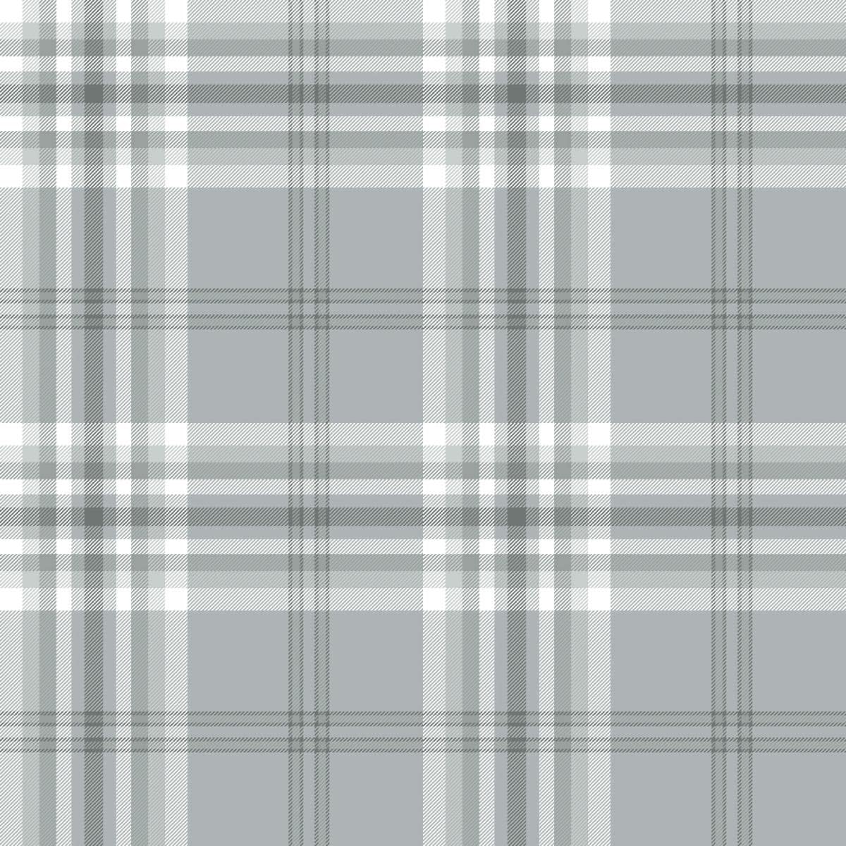 Kelso Check Wallpaper Silver Grey