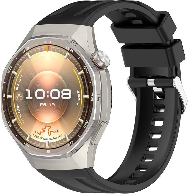Compatible with Huawei Watch GT6 Pro Replacement Band Silicone Wrist Strap Bracelet Soft And Durable with Quick Release Smartwatch Accessorie(Black)