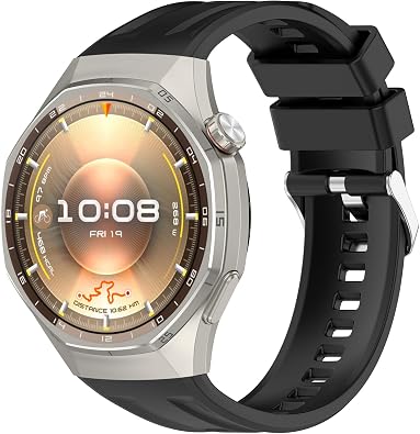 Compatible with Huawei Watch GT6 Pro Replacement Band Silicone Wrist Strap Bracelet Soft And Durable with Quick Release Smartwatch AccessorieBlack