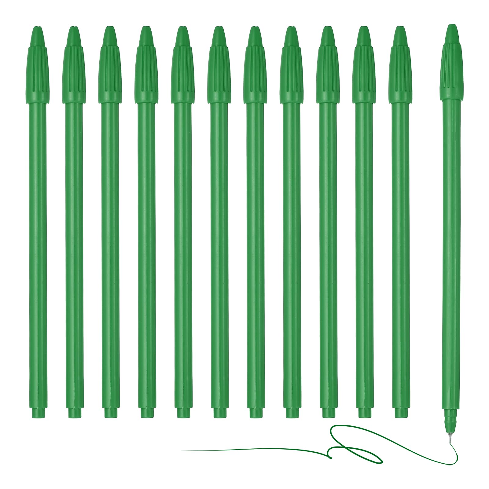 PATIKIL 12Pcs Colored Gel Ink Pens, 0.5mm Green Gel Ink Ballpoint Pens Fine Point Smooth Writing for Journaling Notebook Office Stationery Drawing Teachers, Green