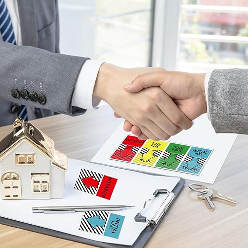 Miniatura 3 de 1600 calcomanías con inicial Here Tabs con dispensador de bandera de flecha inicial Here Banderas fáciles de publicar para cuadernos, anotaciones,