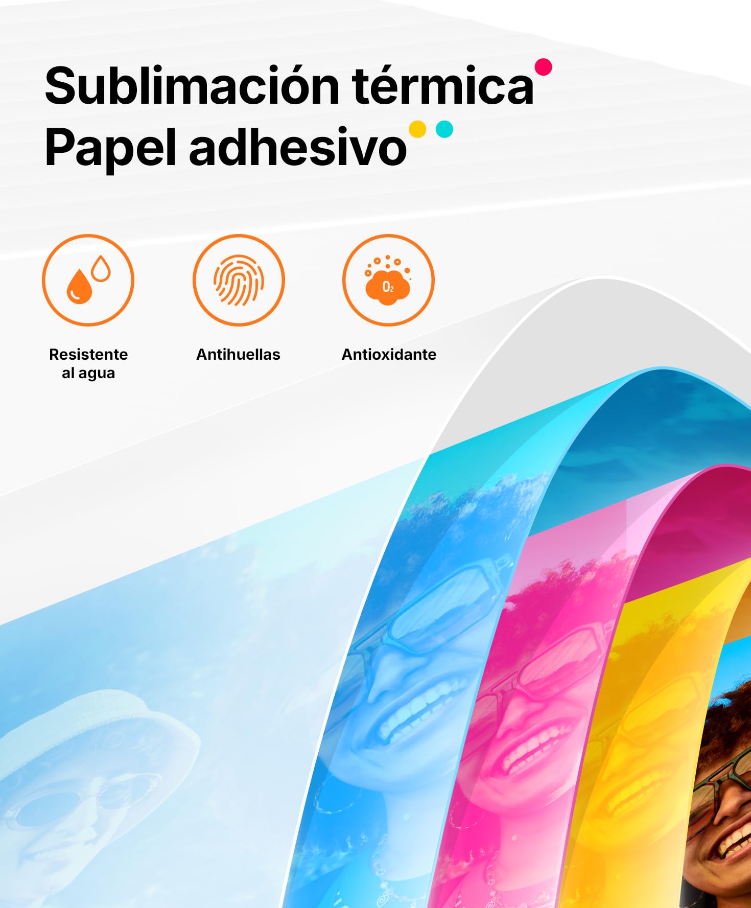 Liene Amber M110 & M210 Adhesivo Original : 40 Hojas de Papel Fotográfico Cuadrado 7,7 cm + 1 Cinta, Adhesivo Instantáneo, Resistente al Agua y las Huellas, Compatible Exclusivamente con DHP514/DHP515