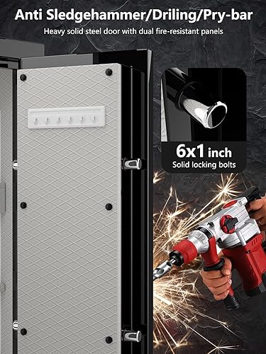 Miniatura 6 de TIGERKING Caja fuerte ignífuga con cerradura digital, caja fuerte resistente, 8.12 pies cúbicos caja fuerte grande para oficina en casa y negocios