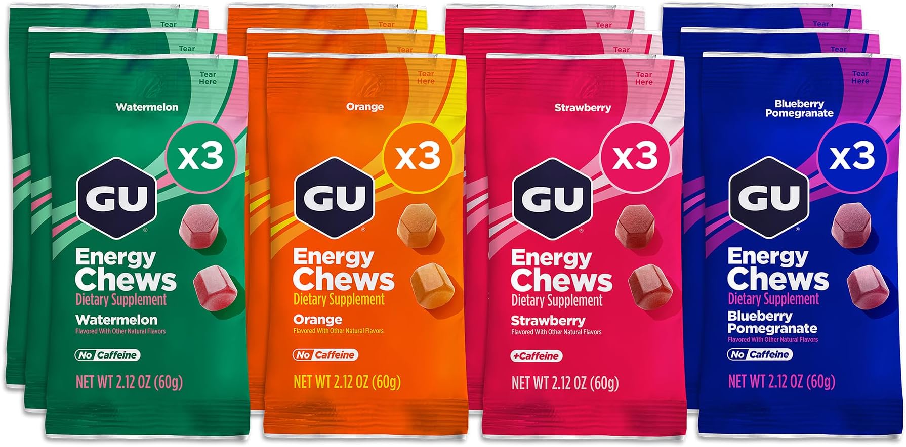 Chews Gummies with Electrolytes, 12 Bags (24 Servings Total) (Assorted)