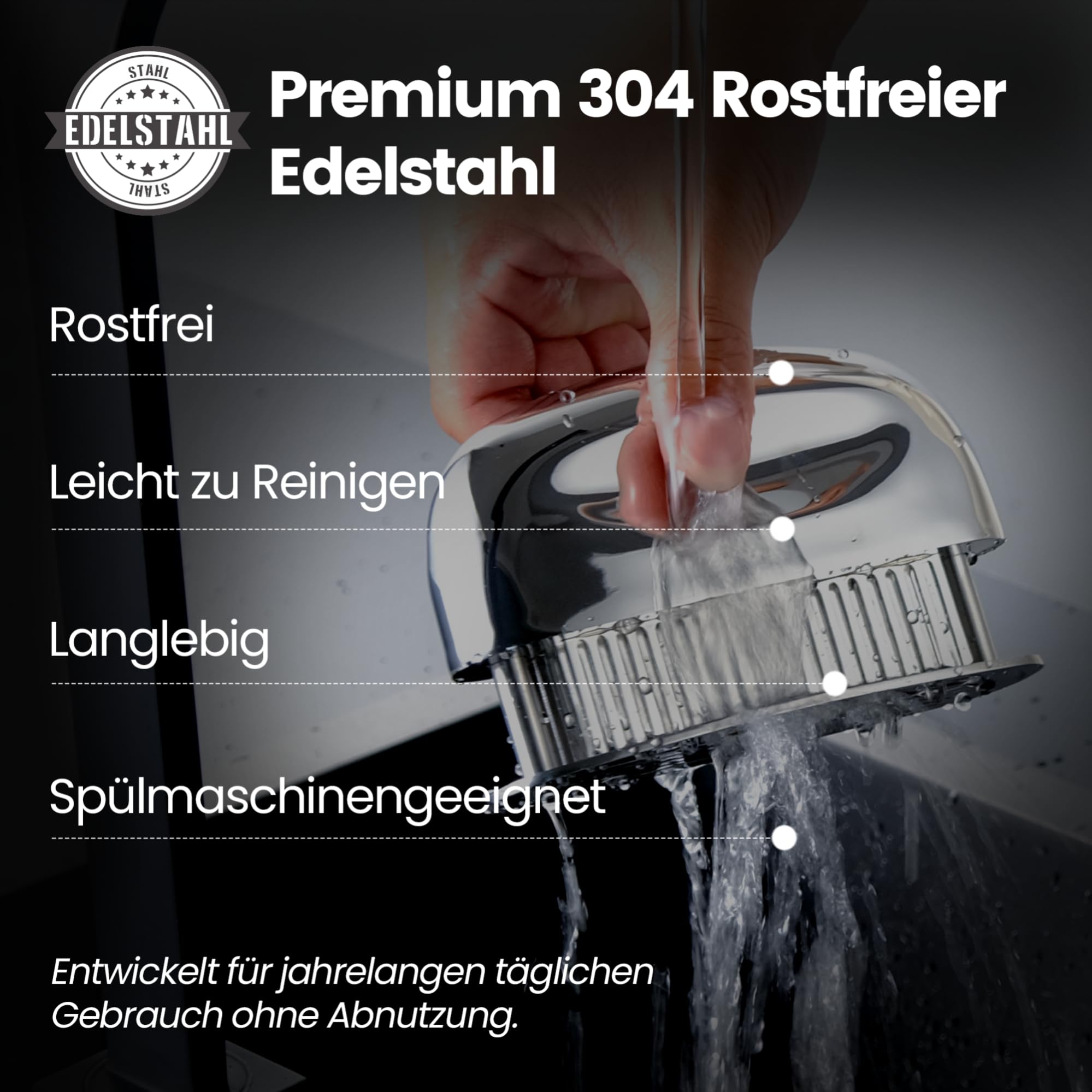 Gourmet Easy Fleischzartmacher mit ultrascharfen Klingen - Steaker Fleischzartmacher aus 100% Edelstahl - Meat Tenderizer zum zart machen von Rind/Huhn/Schwein/Kalb/Steak - spülmaschinenfest