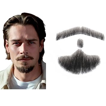 Van Dyke Fake Beard & Mustache, Realistic Fake Goatee Black