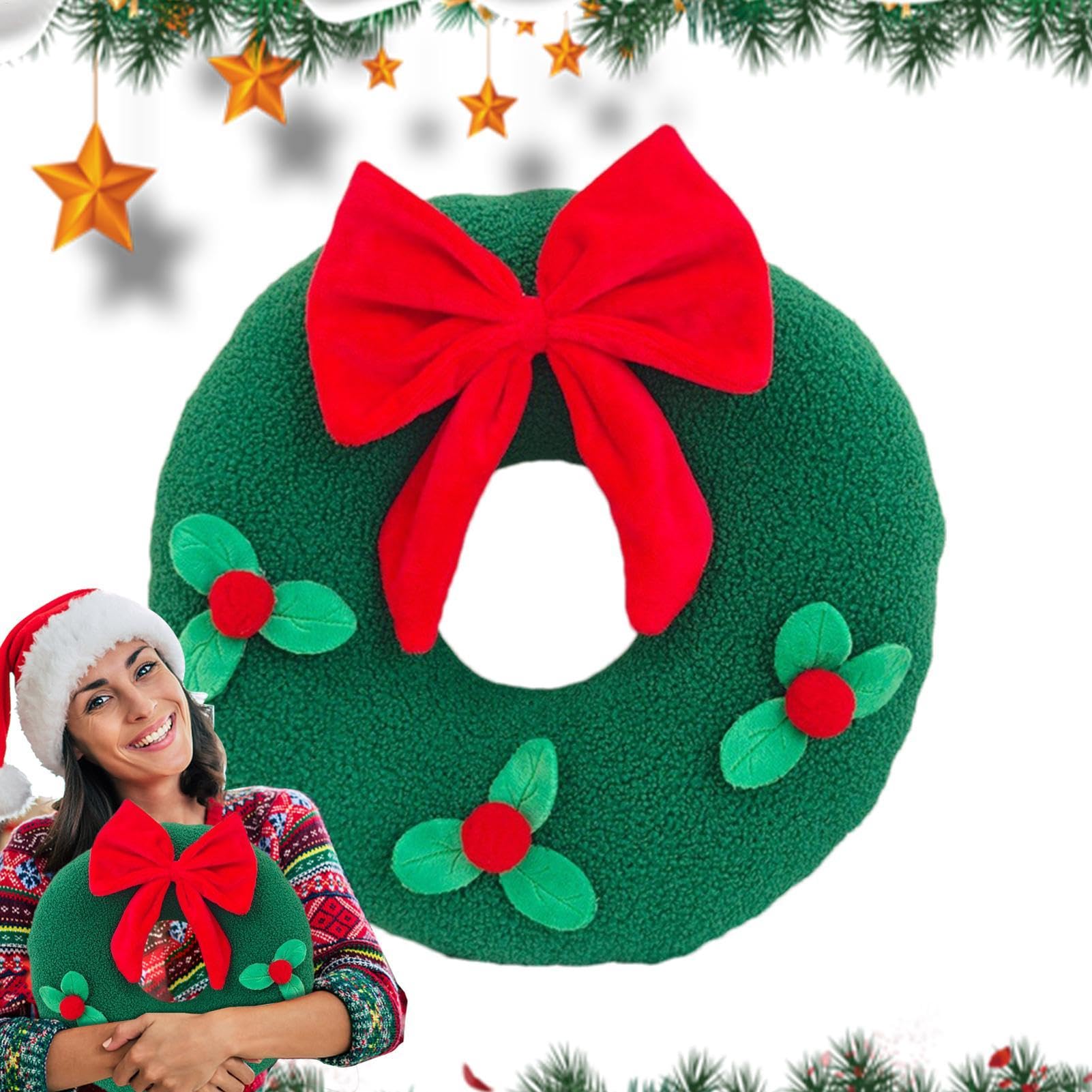Coussin en forme de flocon de neige en peluche pour décoration de Noël