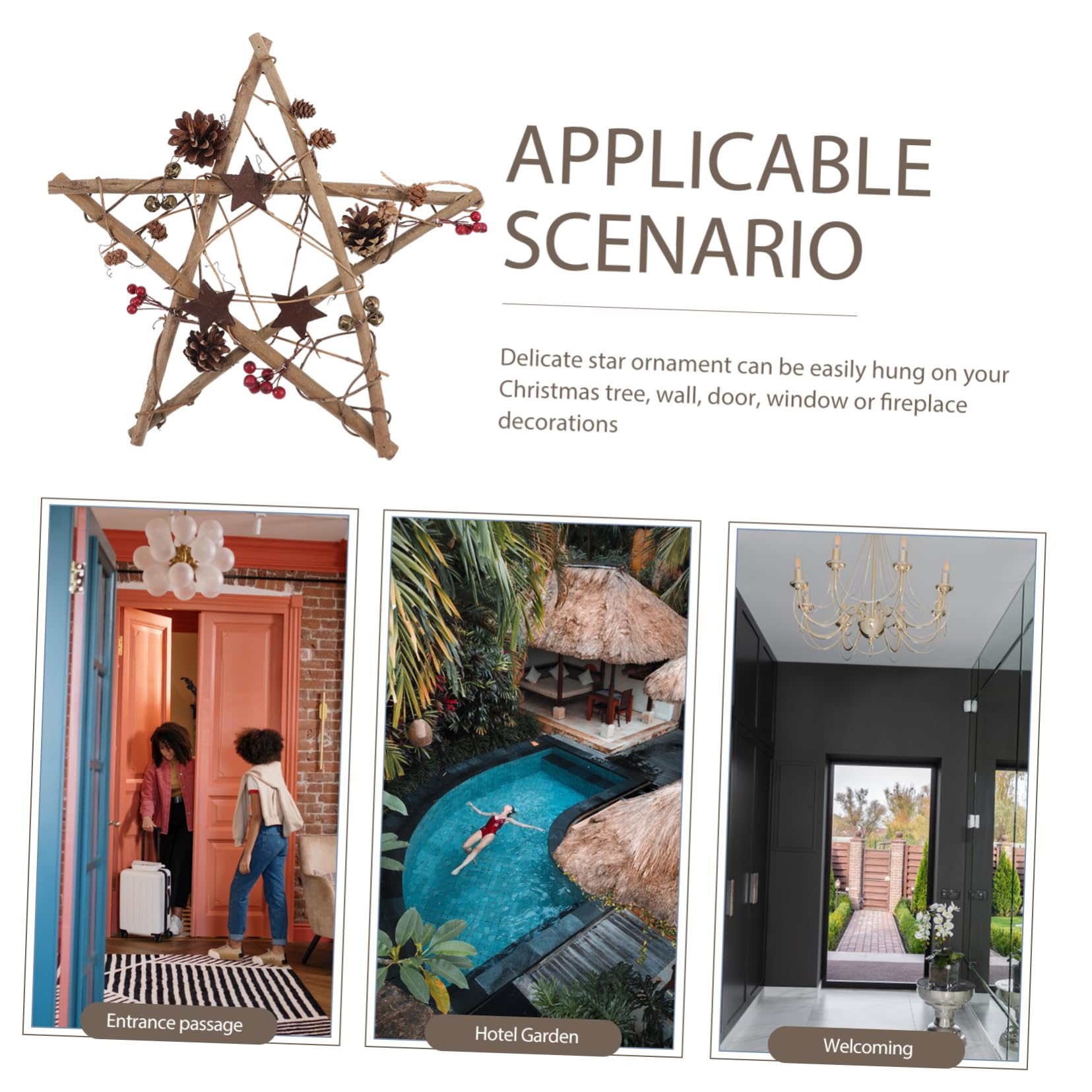 Alipis Decorazioni Forma di Stella per Albero di Natale Ornamenti da Appendere Ciondolo per Albero di Natale Materiale Sicuro e Robusto Design Moderno e Adorabile